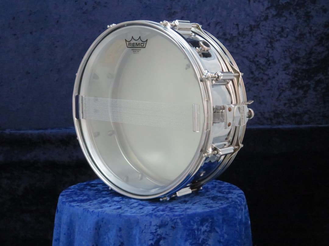 Rogers Powertone 5 x 14 Chrome Over Brass Snare Drum 1960's Serial #18177