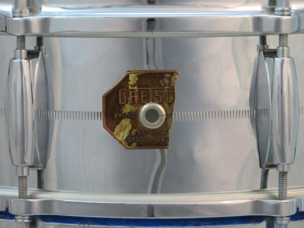 Gretsch 5 x 14 Chrome Over Brass Snare Drum 1970's Serial #isi2008