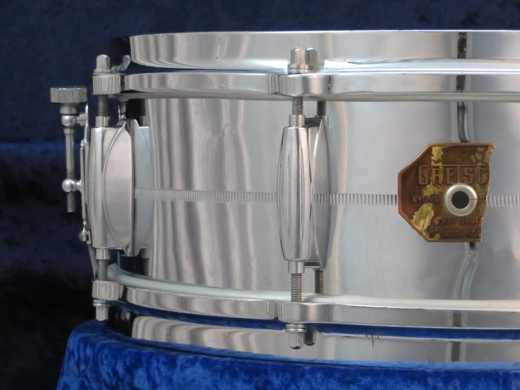 Gretsch 5 x 14 Chrome Over Brass Snare Drum 1970's Serial #isi2008