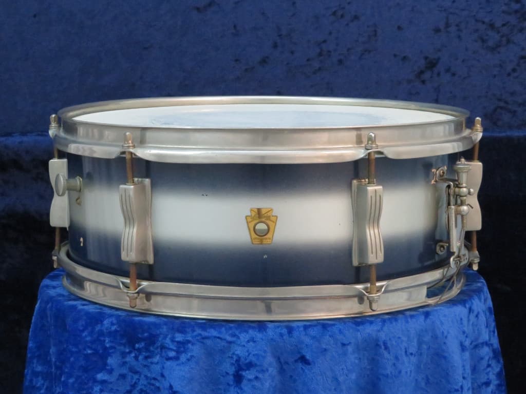 Ludwig 5.5 x 14 Blue and Silver Duco Snare Drum 1960's Serial #isi10555 Ludwig 5.5 x 14 Blue and Silver Duco Snare Drum 1960's Serial #isi10555