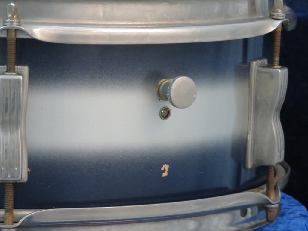 Ludwig 5.5 x 14 Blue and Silver Duco Snare Drum 1960's Serial #isi10555