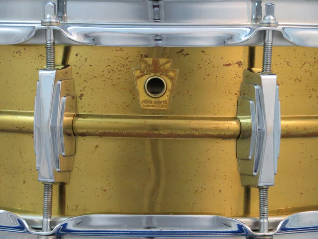 Ludwig Supraphonic 5 x 14 Brass Snare Drum 1960's Serial #isi10919