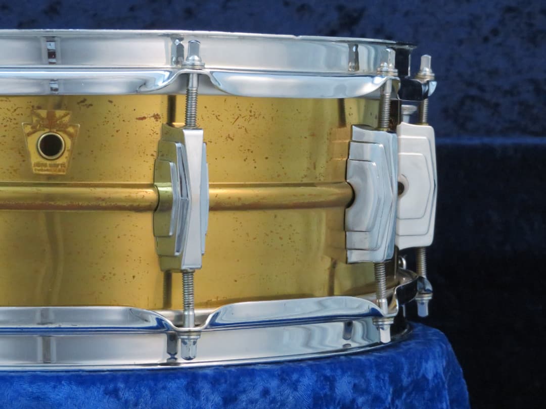 Ludwig Supraphonic 5 x 14 Brass Snare Drum 1960's Serial #isi10919