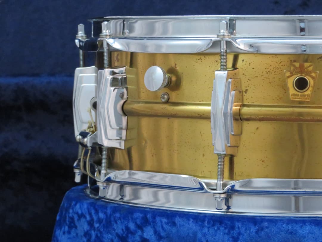 Ludwig Supraphonic 5 x 14 Brass Snare Drum 1960's Serial #isi10919