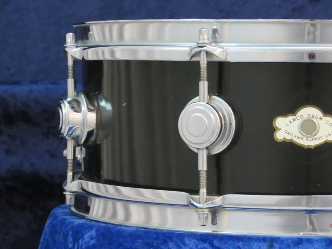 Camco 5 x 14 Black Wood Snare Drum 1960's Serial #isi11135