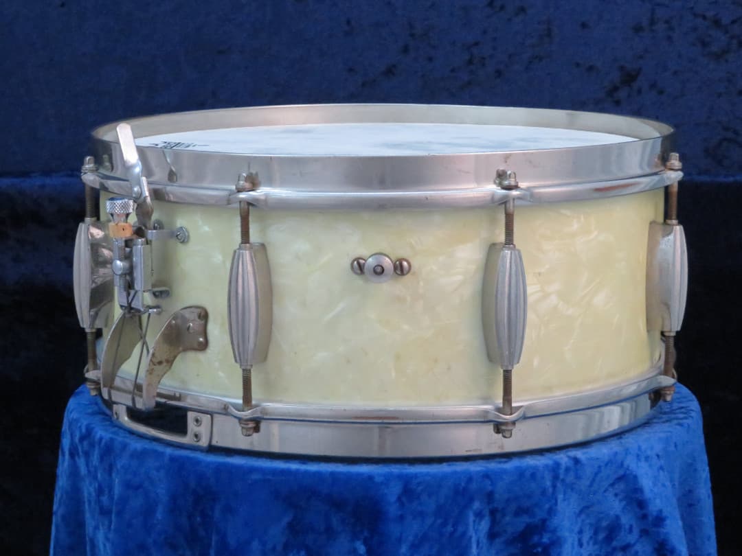 Slingerland Radio King 5.5 x 14 Marine Pearl Wood Snare Drum 1940's Serial #isi9418