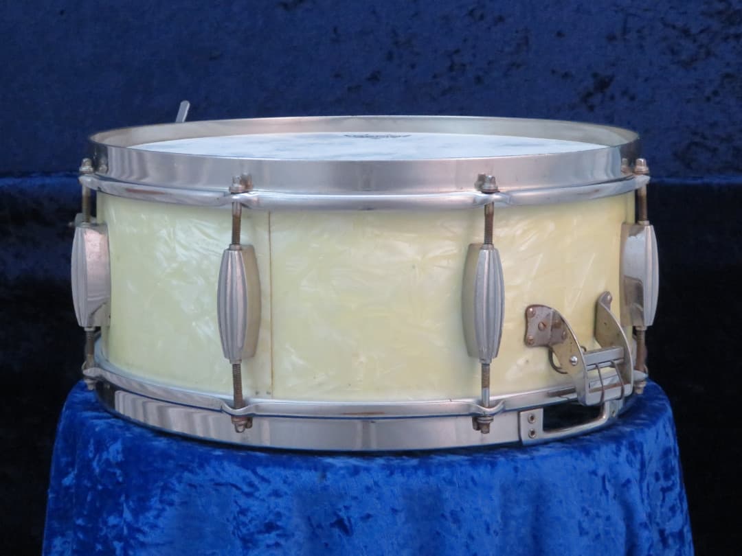 Slingerland Radio King 5.5 x 14 Marine Pearl Wood Snare Drum 1940's Serial #isi9418