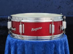Rogers Luxor 5 x 14 Sparkling Red Pearl Wood Snare Drum 1960's Serial #13364 Rogers Luxor 5 x 14 Sparkling Red Pearl Wood Snare Drum 1960's Serial #13364