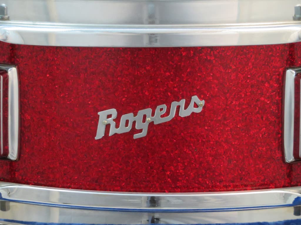 Rogers Luxor 5 x 14 Sparkling Red Pearl Wood Snare Drum 1960's Serial #13364