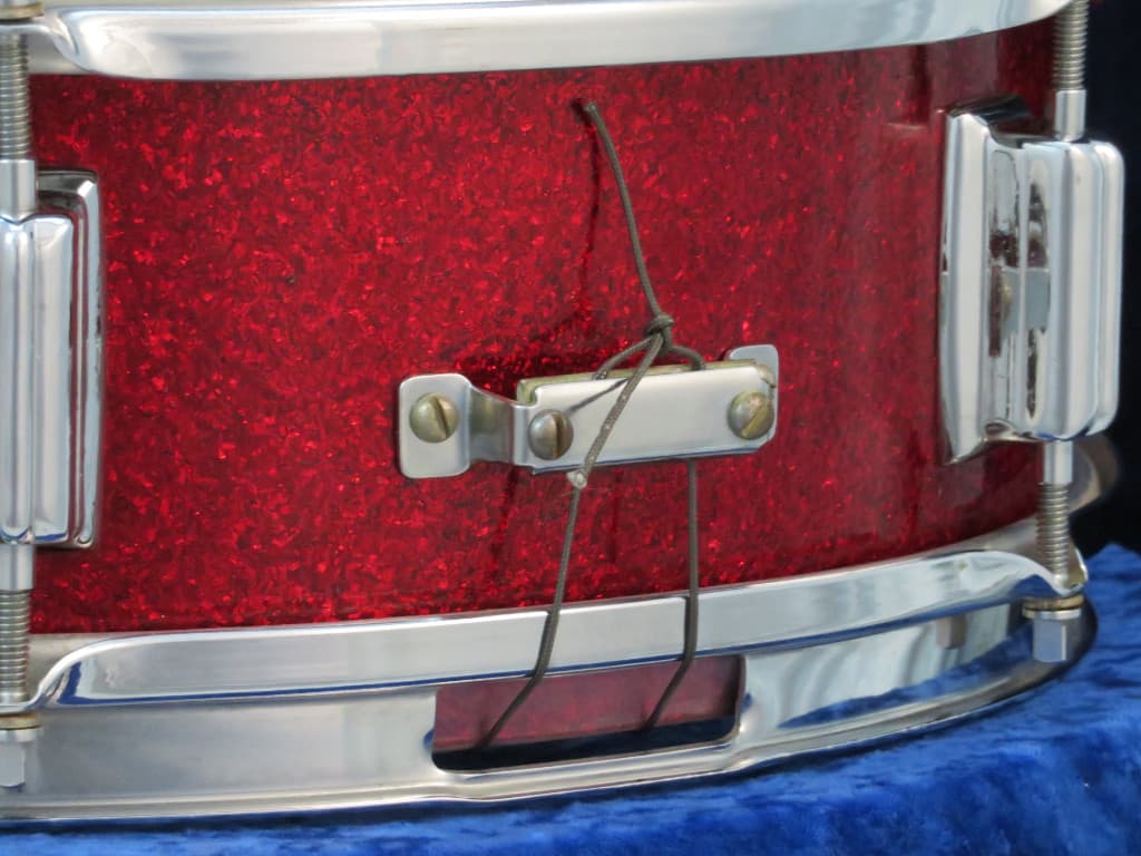 Rogers Luxor 5 x 14 Sparkling Red Pearl Wood Snare Drum 1960's Serial #13364