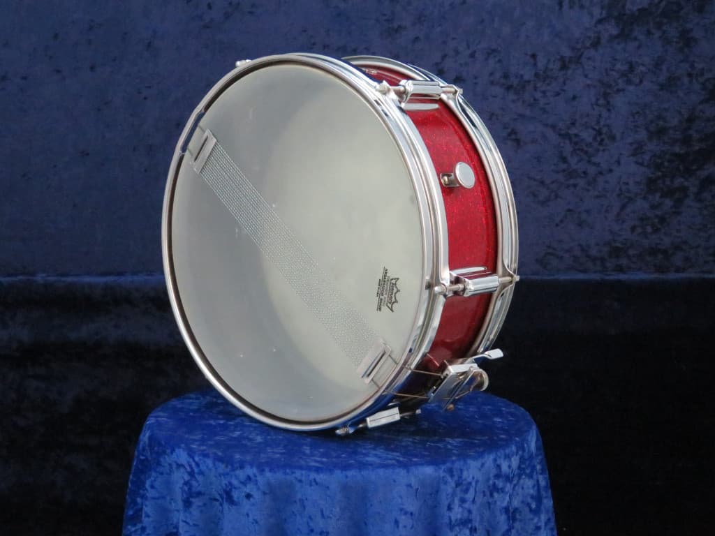 Rogers Luxor 5 x 14 Sparkling Red Pearl Wood Snare Drum 1960's Serial #13364