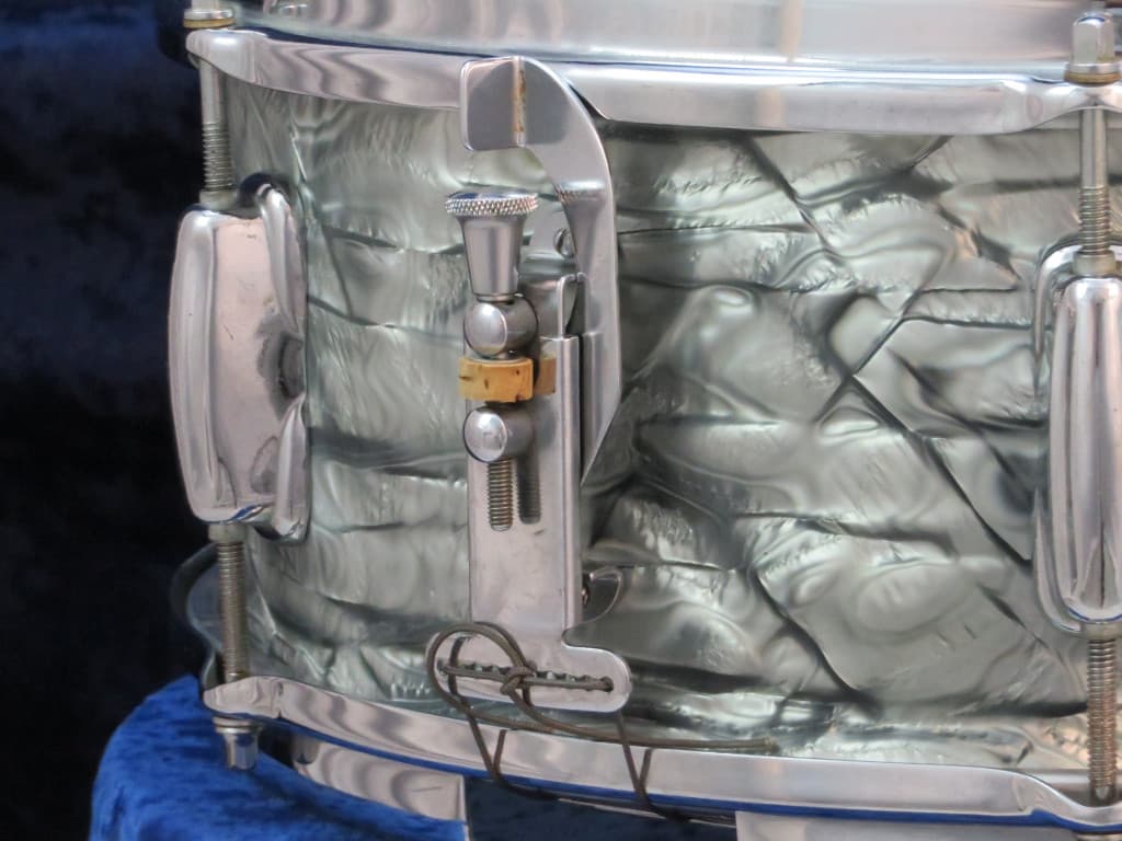 Slingerland 5.5 x 14 Light Blue Pearl Wood Snare Drum 1960's Serial #104717