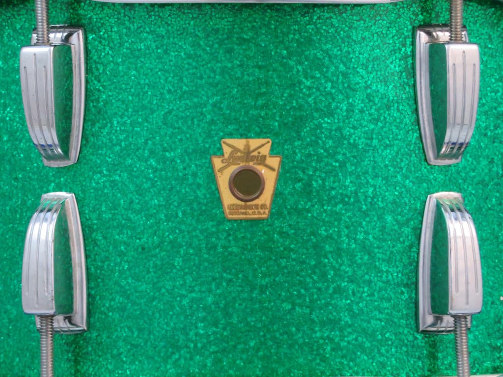 Ludwig 6.5 x 14 Sparkling Green Pearl Wood Snare Drum 1963 Serial #isi8290