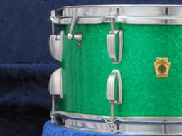 Ludwig 6.5 x 14 Sparkling Green Pearl Wood Snare Drum 1963 Serial #isi8290 Ludwig 6.5 x 14 Sparkling Green Pearl Wood Snare Drum 1963 Serial #isi8290