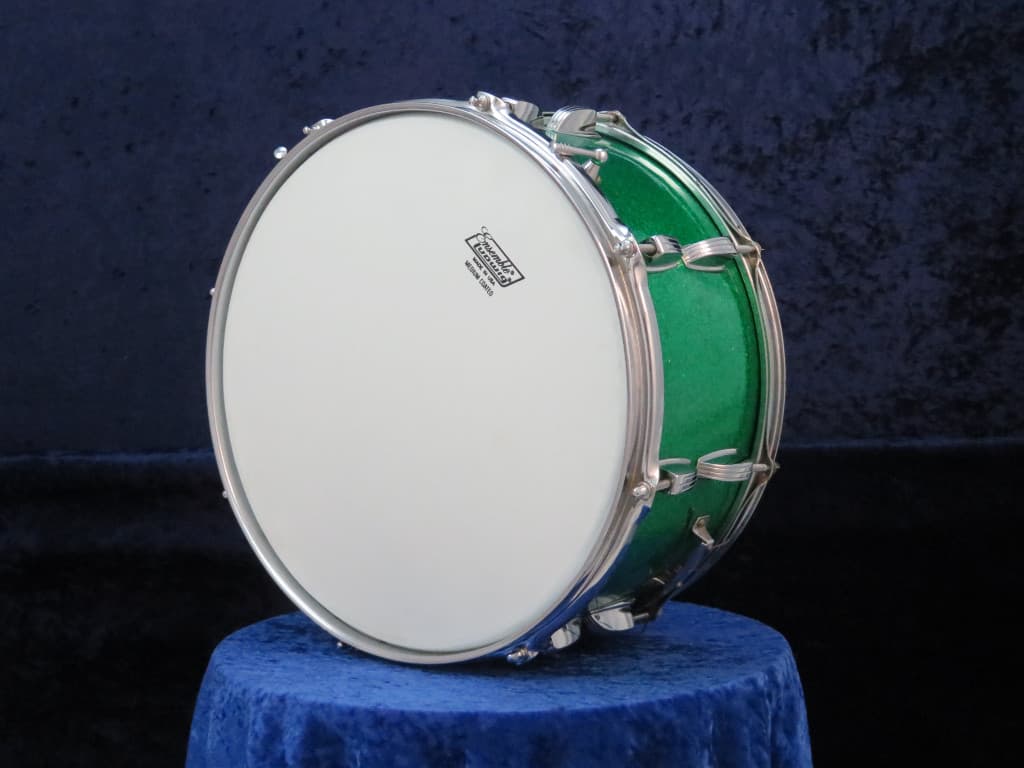 Ludwig 6.5 x 14 Sparkling Green Pearl Wood Snare Drum 1963 Serial #isi8290