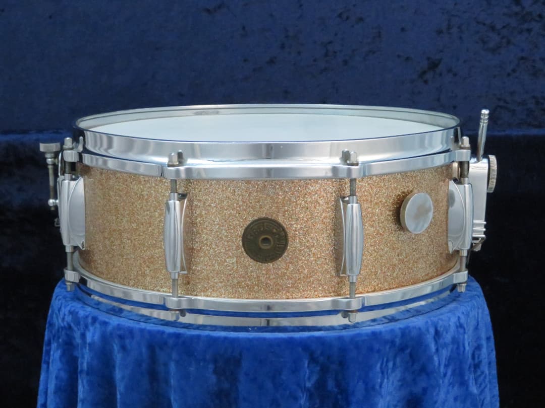 Gretsch Model 4157, 5 x 14 Champagne Sparkle Pearl Wood Snare Drum Serial #51058 Gretsch Model 4157, 5 x 14 Champagne Sparkle Pearl Wood Snare Drum Serial #51058