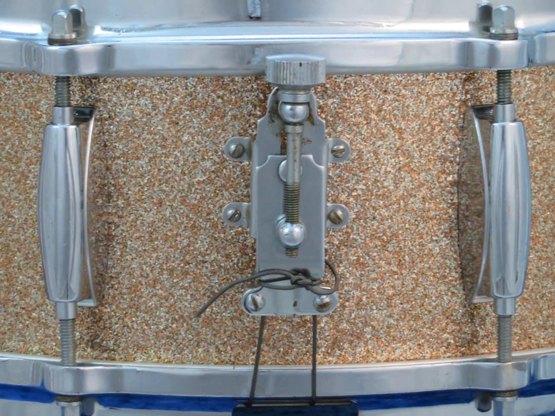 Gretsch Model 4157, 5 x 14 Champagne Sparkle Pearl Wood Snare Drum Serial #51058