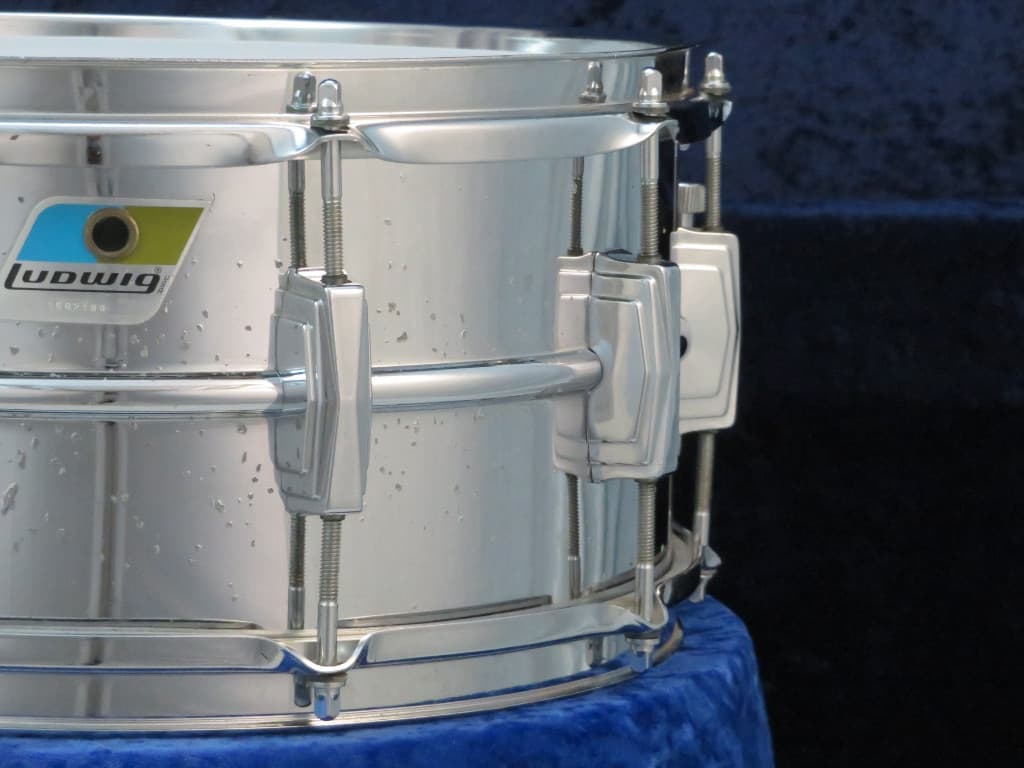 Ludwig Supraphonic 6.5 x 14 Chrome Lud-A-Loy Anti-Galvanic Snare Drum 1970's Serial #1662188