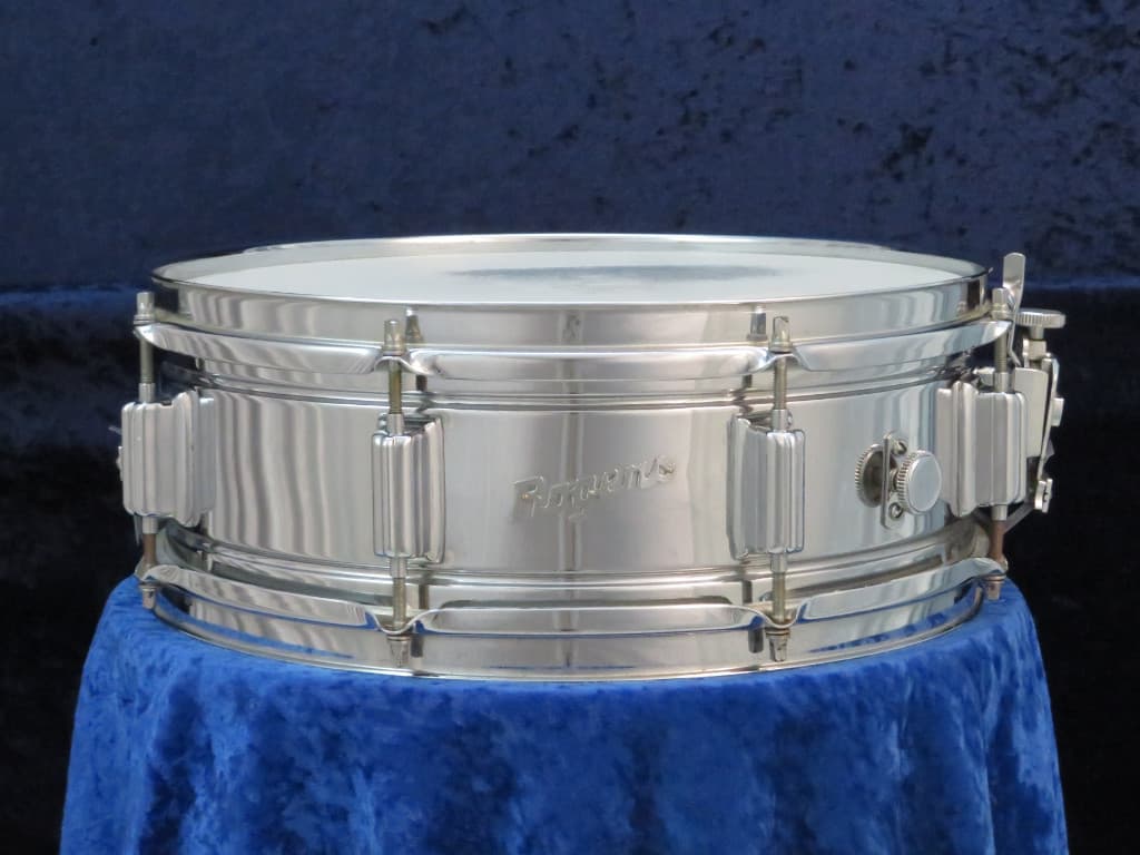 Rogers Powertone 5 x 14 Chrome Over Brass Snare Drum 1970's Serial #049985 Rogers Powertone 5 x 14 Chrome Over Brass Snare Drum 1970's Serial #049985