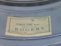 Rogers Powertone 5 x 14 Chrome Over Brass Snare Drum 1970's Serial #049985 Rogers Powertone 5 x 14 Chrome Over Brass Snare Drum 1970's Serial #049985