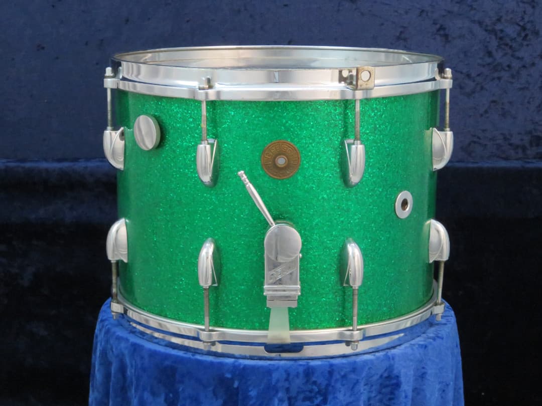 Gretsch Model 4581, 10 x 14 Green Sparkle Pearl Marching Snare Drum Serial #46621 Gretsch Model 4581, 10 x 14 Green Sparkle Pearl Marching Snare Drum Serial #46621