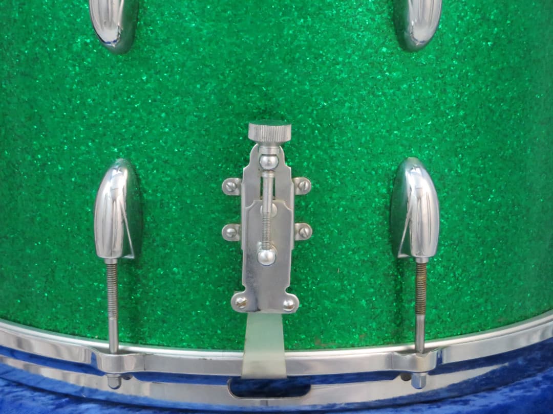 Gretsch Model 4581, 10 x 14 Green Sparkle Pearl Marching Snare Drum Serial #46621