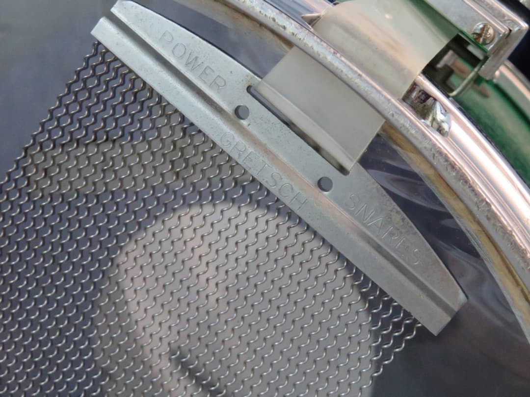 Gretsch Model 4581, 10 x 14 Green Sparkle Pearl Marching Snare Drum Serial #46621