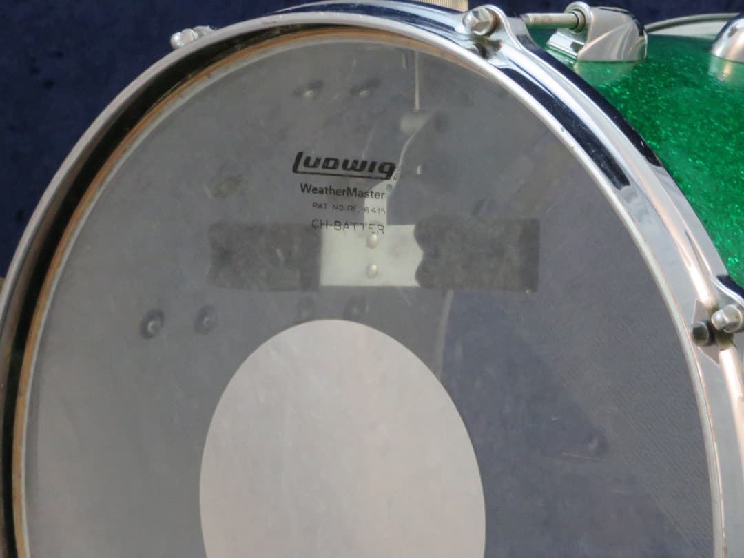 Gretsch Model 4581, 10 x 14 Green Sparkle Pearl Marching Snare Drum Serial #46621