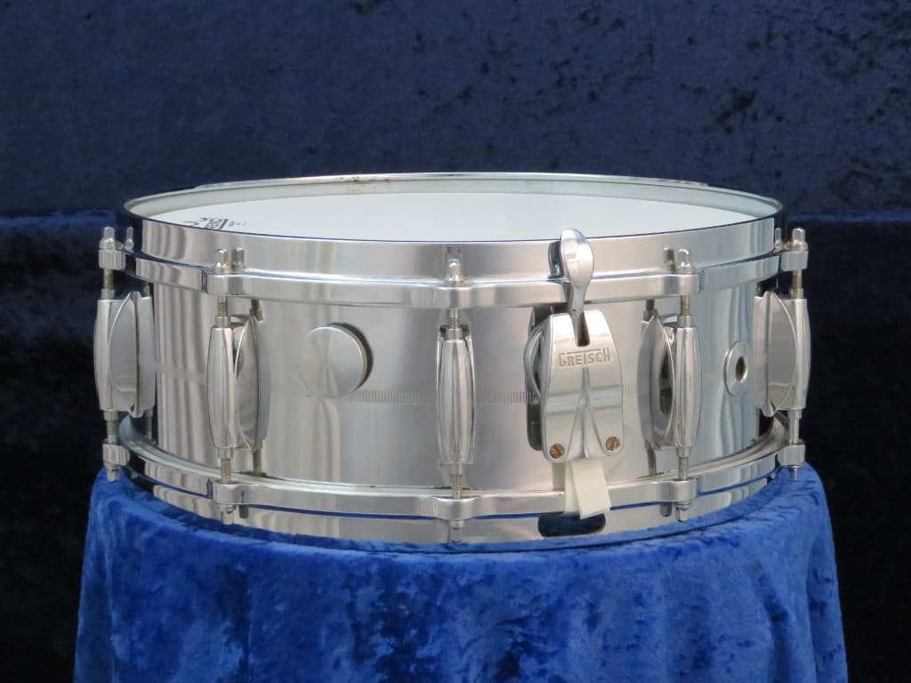 Gretsch Model 4165, 5 x 14 Chrome Over Brass Snare Drum 1970's Serial #62474