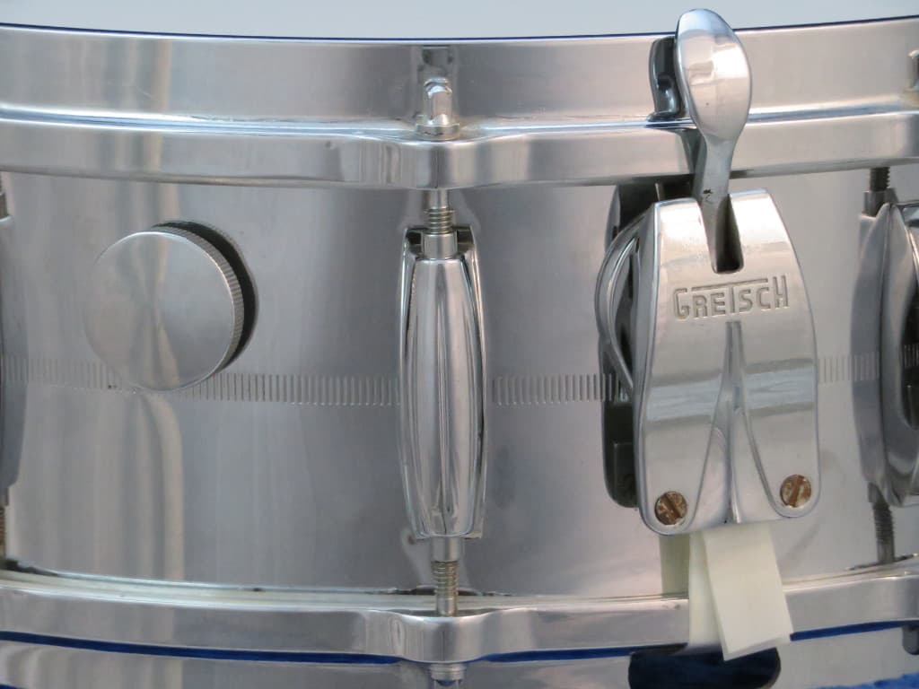 Gretsch Model 4165, 5 x 14 Chrome Over Brass Snare Drum 1970's Serial #62474