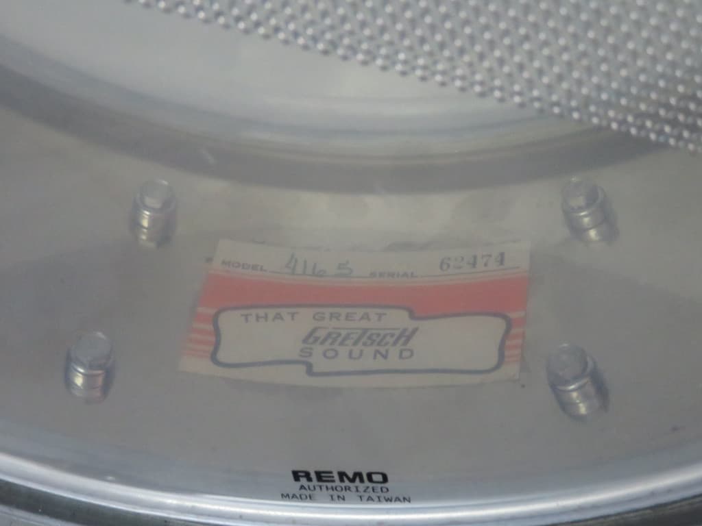 Gretsch Model 4165, 5 x 14 Chrome Over Brass Snare Drum 1970's Serial #62474