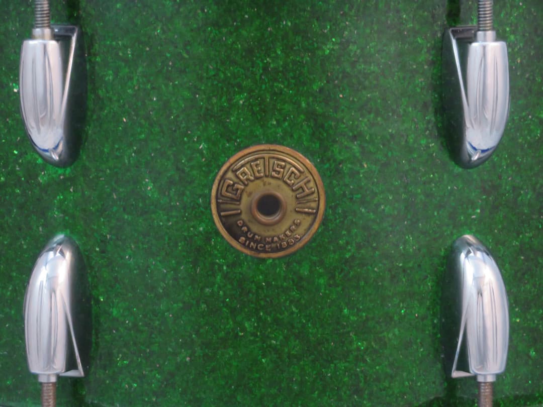 Gretsch 7 x 14 Green Sparkle Pearl Wood Snare Drum Serial #isi11143
