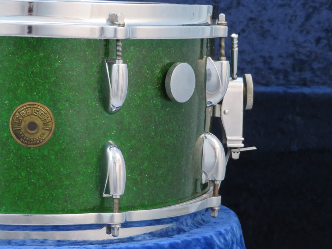 Gretsch 7 x 14 Green Sparkle Pearl Wood Snare Drum Serial #isi11143