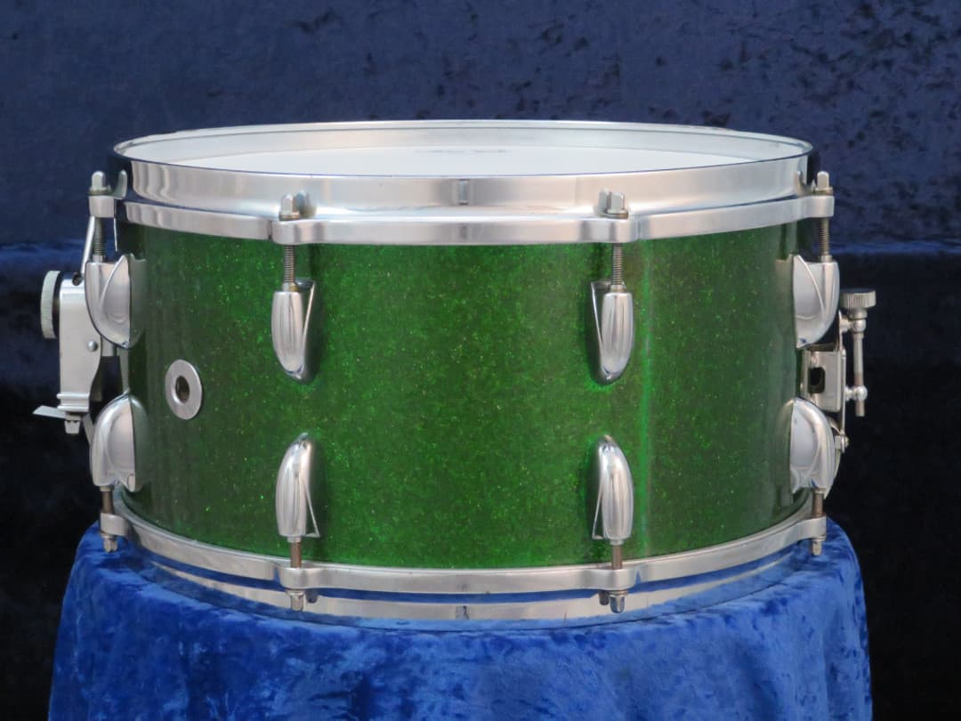 Gretsch 7 x 14 Green Sparkle Pearl Wood Snare Drum Serial #isi11143