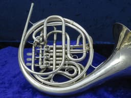 C.G. Conn 8D Silver Double French Horn 1965 Serial #E69208 C.G. Conn 8D Silver Double French Horn 1965 Serial #E69208