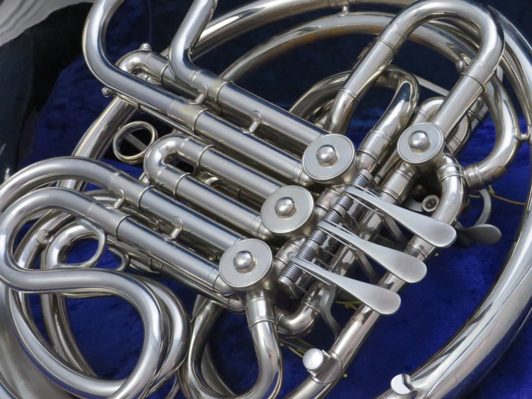 C.G. Conn 8D Silver Double French Horn 1972 Serial #R34892 C.G. Conn 8D Silver Double French Horn 1972 Serial #R34892