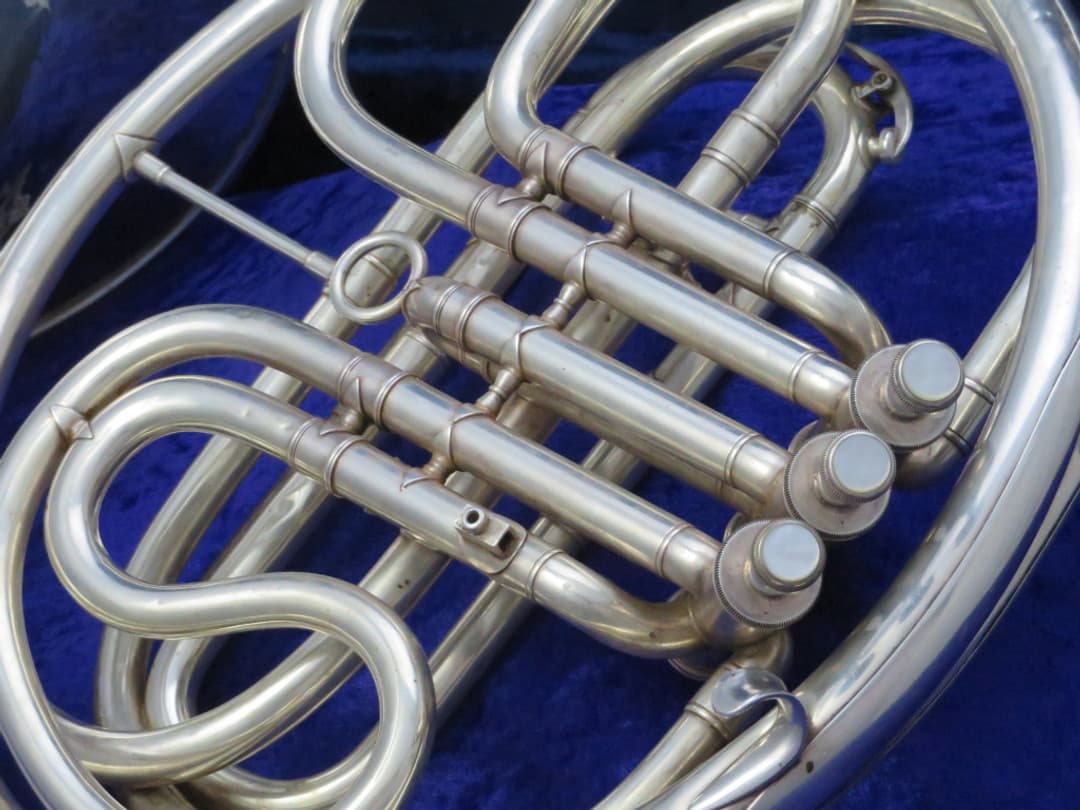 C.G. Conn 2D Wonder Government Model Silver Single F French Horn 1952 Serial #401549