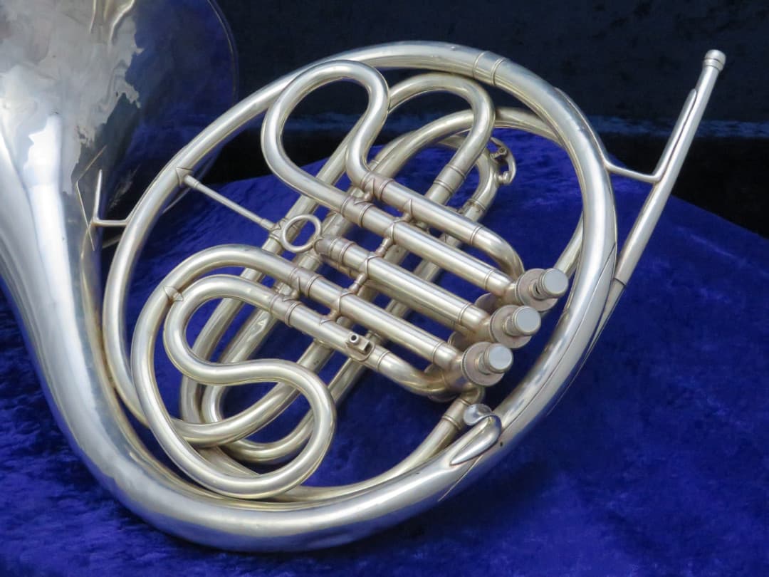 C.G. Conn 2D Wonder Government Model Silver Single F French Horn 1952 Serial #401549