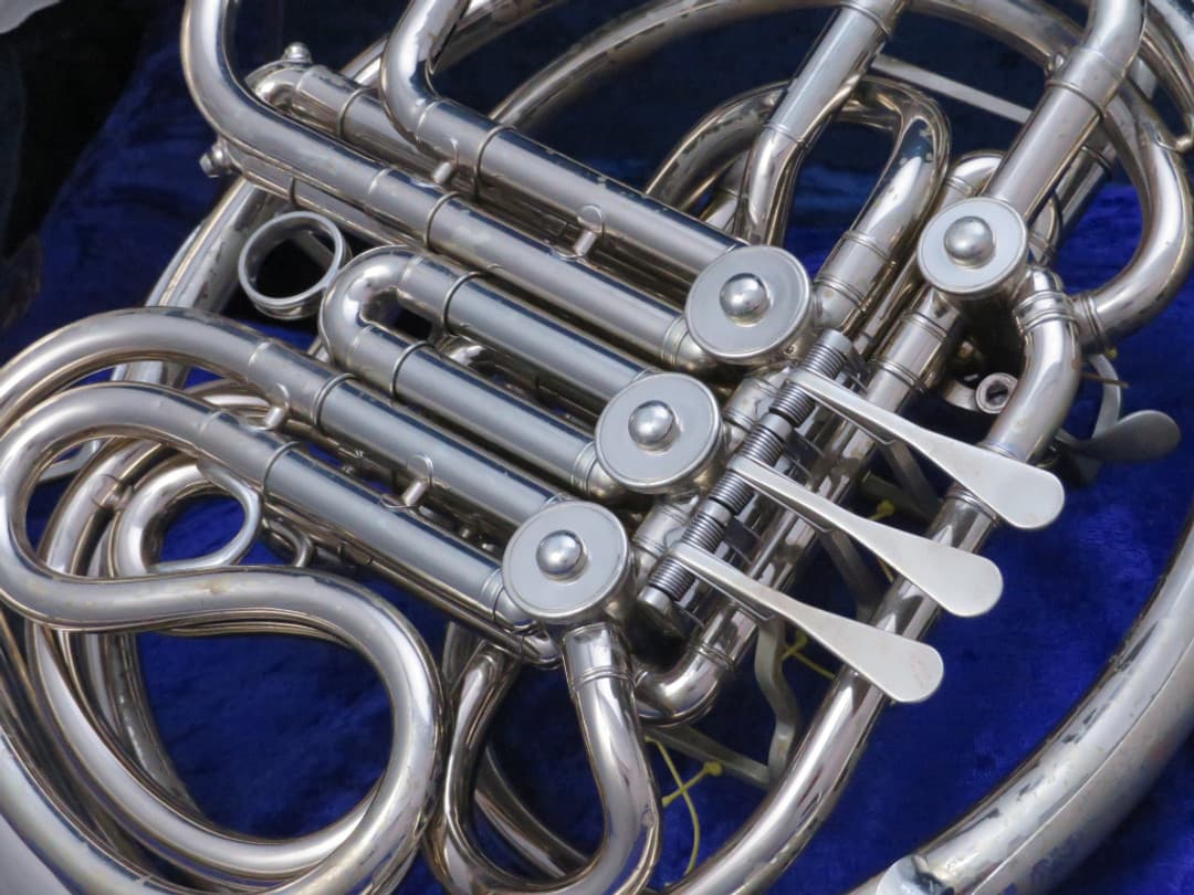 C.G. Conn 8D Silver Double French Horn Serial #GJ740024 C.G. Conn 8D Silver Double French Horn Serial #GJ740024