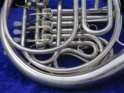 C.G. Conn 8D Silver Double French Horn Serial #GJ740024 C.G. Conn 8D Silver Double French Horn Serial #GJ740024