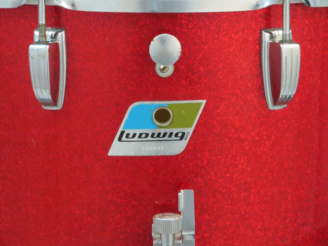 Ludwig 10 x 14 Sparkle Red Pearl Wood Marching Snare Drum 1970 Serial #782899