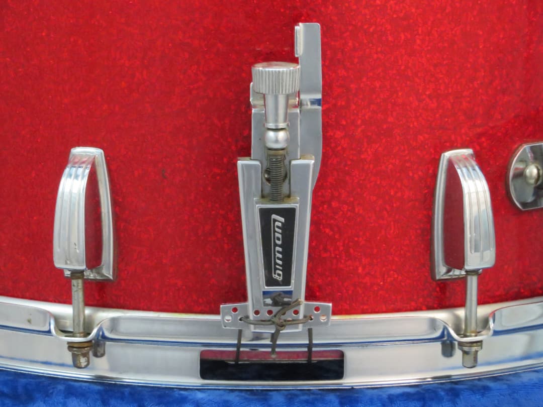 Ludwig 10 x 14 Sparkle Red Pearl Wood Marching Snare Drum 1970 Serial #782899