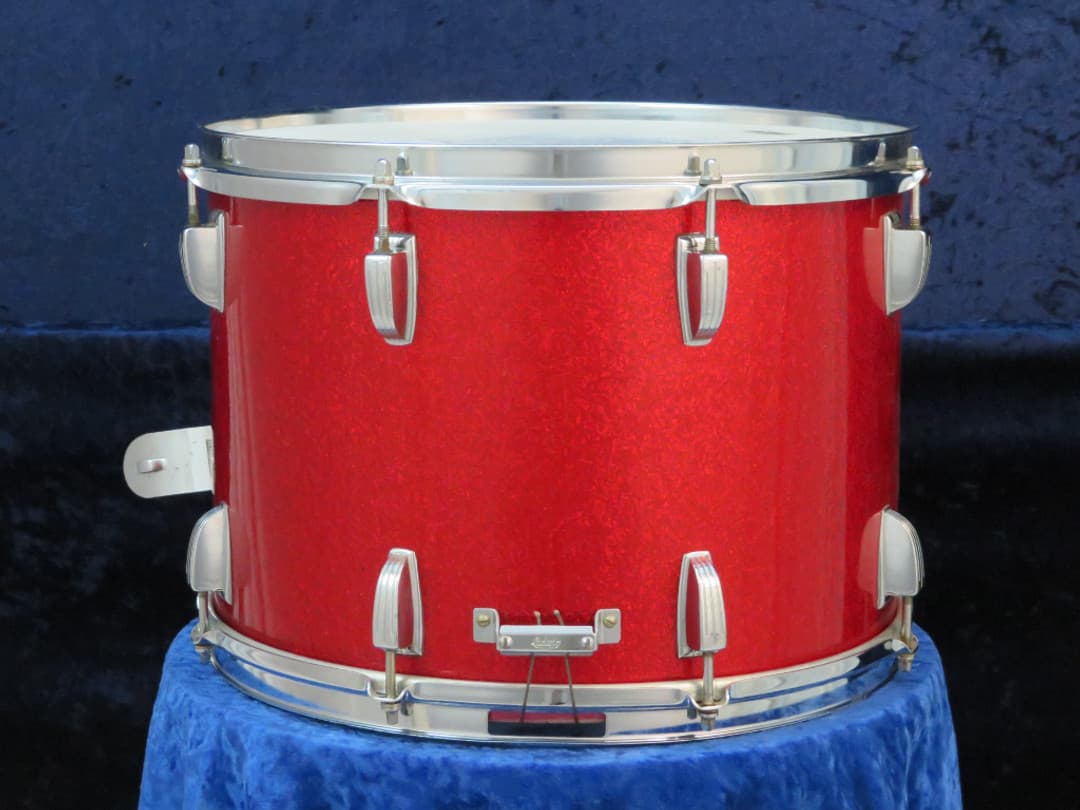 Ludwig 10 x 14 Sparkle Red Pearl Wood Marching Snare Drum 1970 Serial #782899