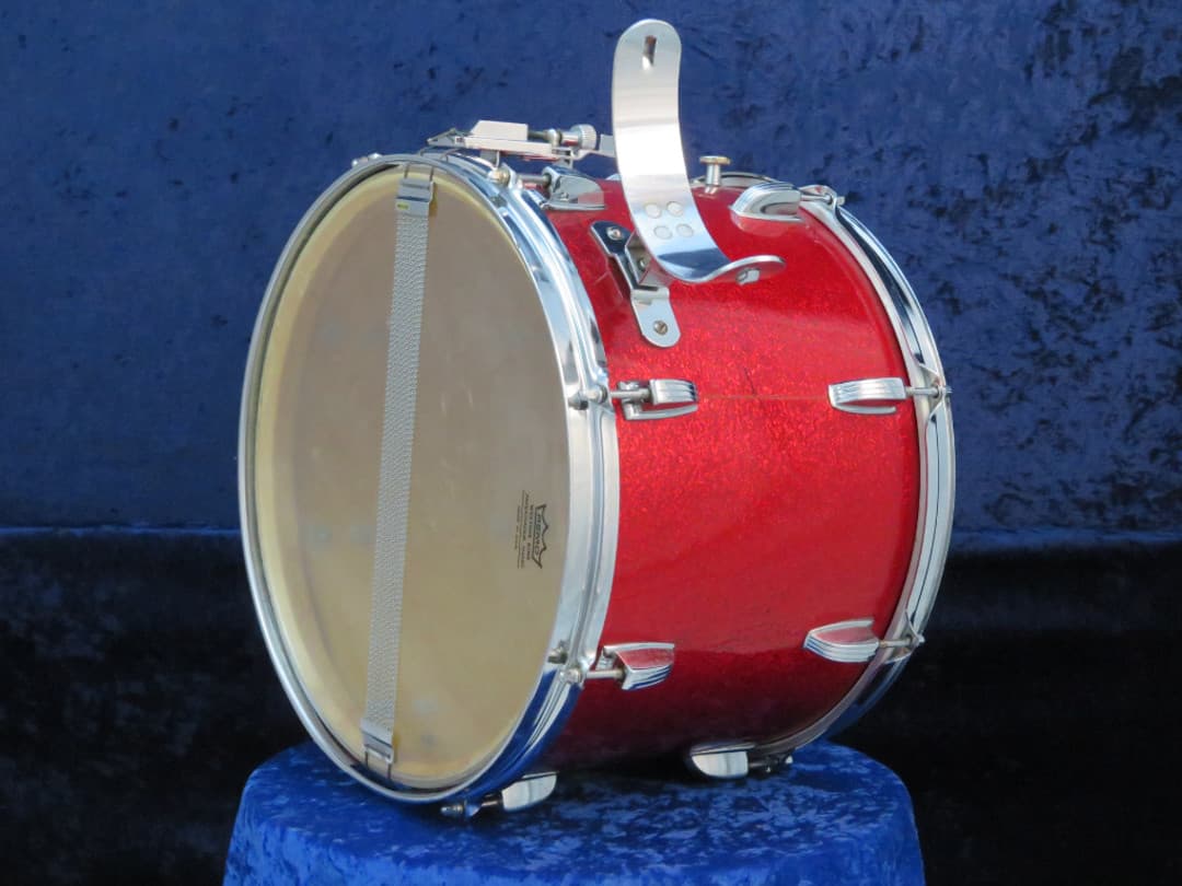 Ludwig 10 x 14 Sparkle Red Pearl Wood Marching Snare Drum 1970 Serial #782899