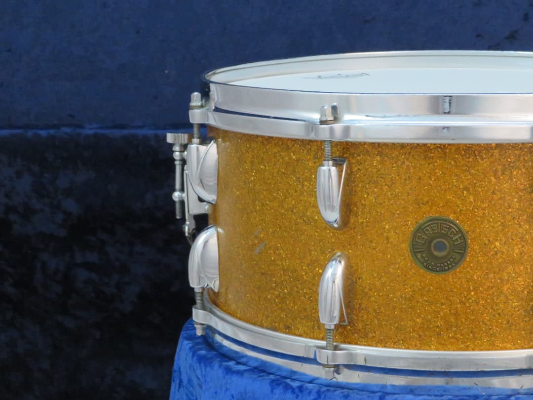 Gretsch 6.5 x 14 Gold Sparkle Pearl Wood Snare Drum Serial #isi9300