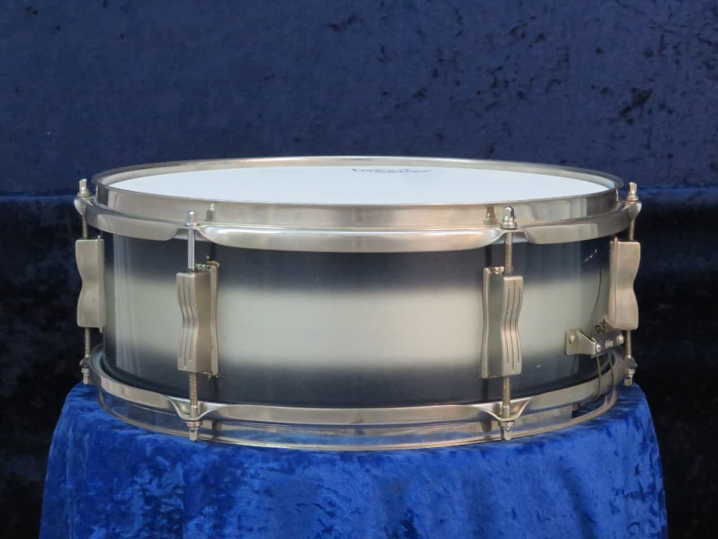Ludwig 5 x 14 Blue and Silver Duco Wood Snare Drum 1965 Serial #225705