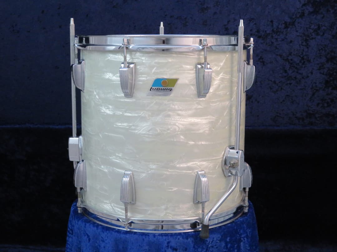 Ludwig 14 x 14 White Marine Pearl Wood Floor Tom 1970 Serial #796652 Ludwig 14 x 14 White Marine Pearl Wood Floor Tom 1970 Serial #796652