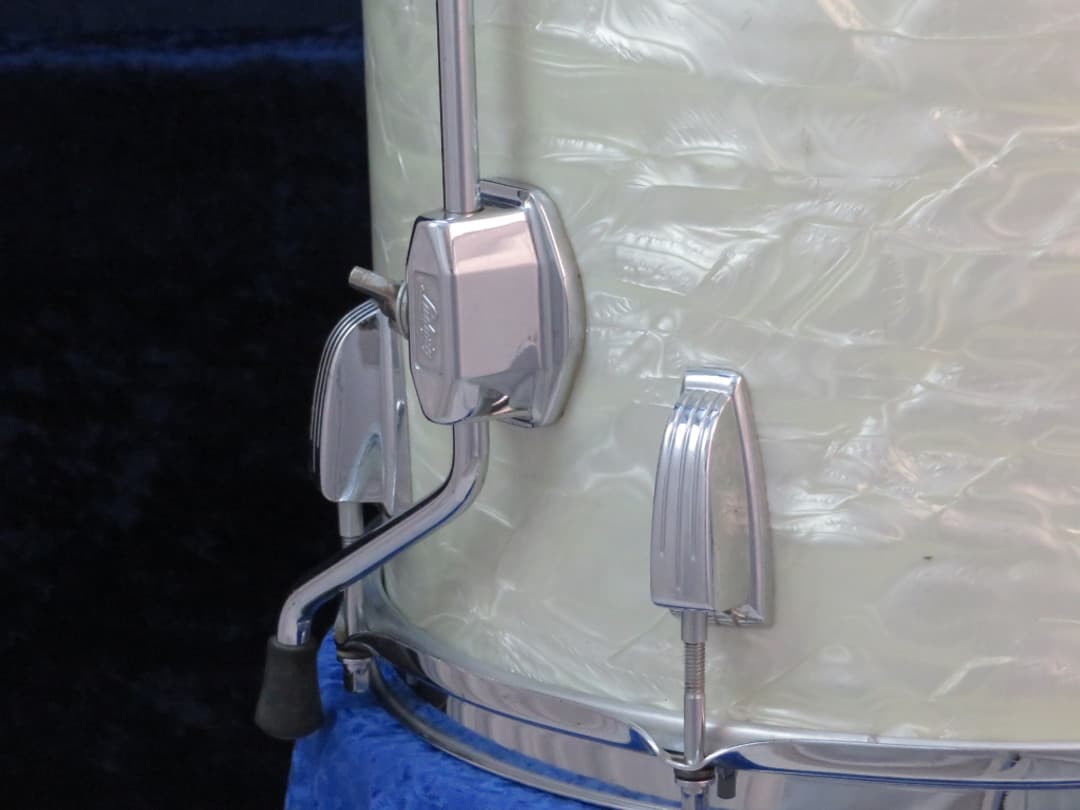 Ludwig 14 x 14 White Marine Pearl Wood Floor Tom 1970 Serial #796652