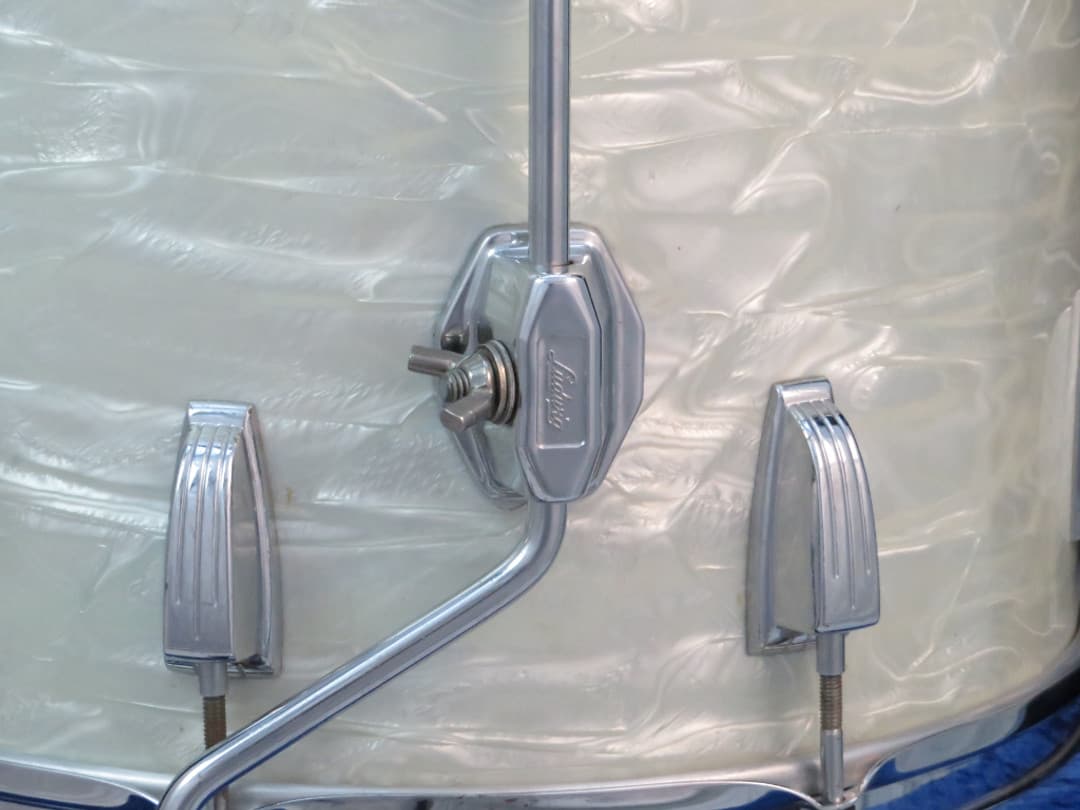 Ludwig 14 x 14 White Marine Pearl Wood Floor Tom 1970 Serial #796652