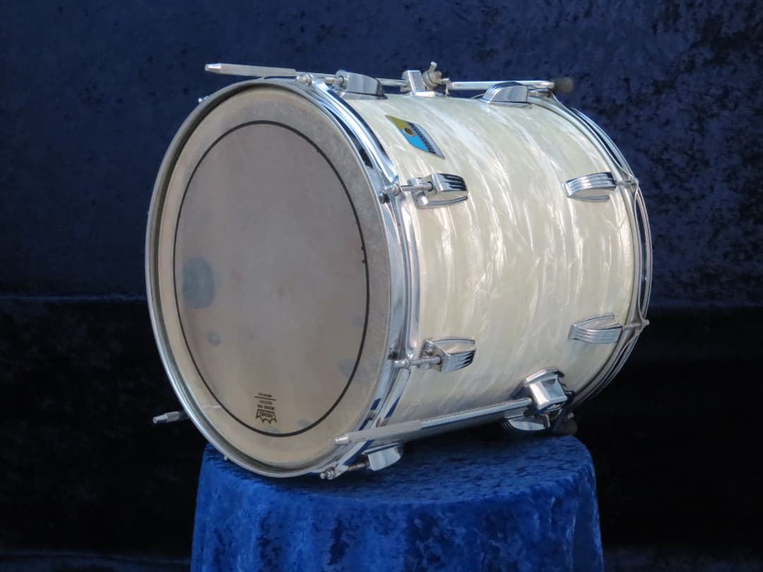 Ludwig 14 x 14 White Marine Pearl Wood Floor Tom 1970 Serial #796652
